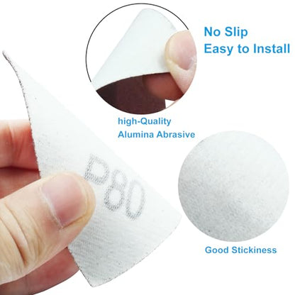 100 Pcs Triangle Sanding Pads, 80mm, 80 Grit - size: 80 Grit