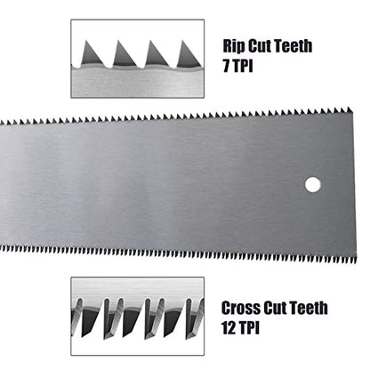 Double Edged Hand Saw, 32cm/12.5” Japanese Ryoba Pull Saw Flexible Flush Cut Saw for Fine and Coarse Cutting Woodworking (Red)