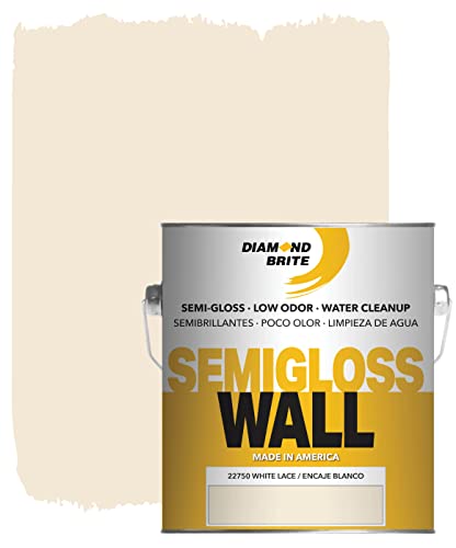 Diamond Brite Semi Gloss Latex Paint, White Lace, 1 Gallon, 22750-1 - color: White Lace, size: 128 Fl Oz (Pack of 1)
