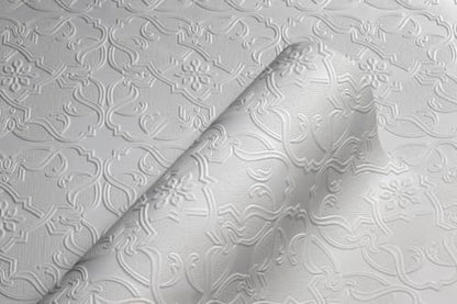 Brewster Home Fashions Maxwell White Paintable Textured Vinyl Wallpaper, Unpasted, Washable, Strippable, 21 in x 33 ft