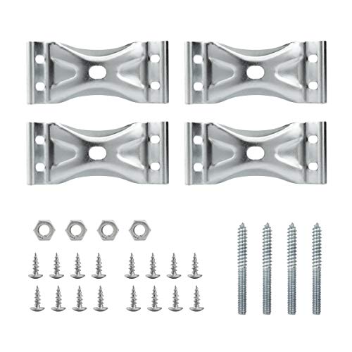 POWERTEC Kerf Mount Corner Bracket 4PK w/Mounting Hardware, Corner Braces for Coffee Table/Desk Legs/Dining Table/Bench Legs (71427) - size: 2" x 4-1/2", style: Kerf Corner Brackets Combo, 4PK
