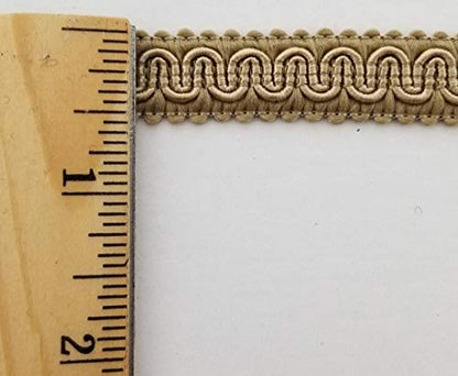 1/2" Scroll Braid Gimp w/Backing - 10 Continuous Yards - Many Color Options! (Beige) - color: Beige