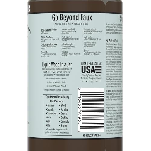 Water-Based Gel Stains by Retique It (32oz Stain, 45 Charcoal) - color: 45 Charcoal, size: 32oz Stain