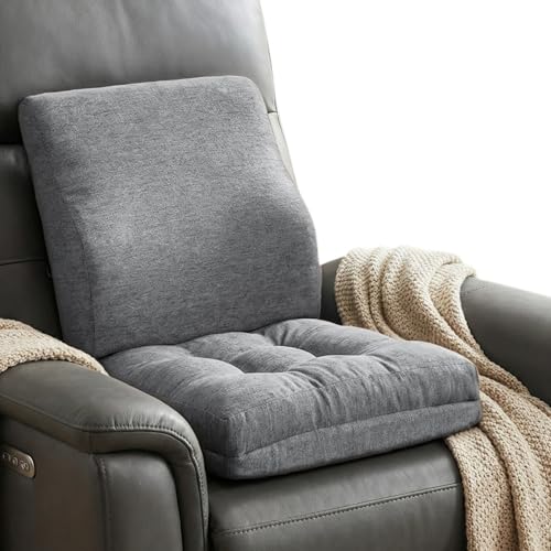 baibu Memory Foam Recliner Cushion with Lumbar Pillow, 18 x 16 x 4 in, Grey - color: Grey, size: 18x16x4 Inch (Pack of 1)