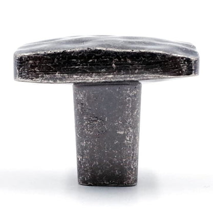 Jetland Square Hammered Cabinet Knobs - 6-Pack, Aged Silver, 1-1/4" Knobs, Rustic Solid Cast Square Knobs for Dresser Nightstand Furniture, HT0612OS30 - color: Aged Silver, size: 1-1/4" Knobs