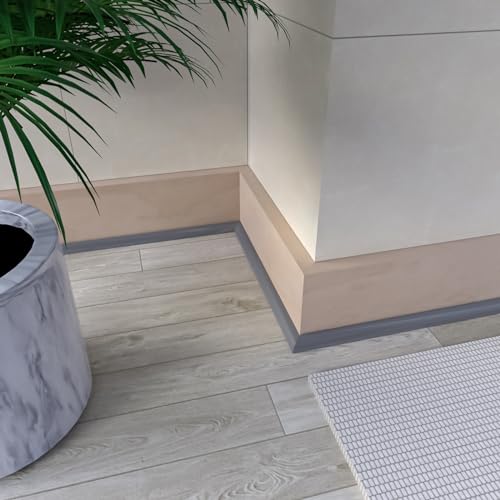 Flexible Quarter Round Molding, Mini Peel and Stick Rubber Trim Moulding(78Inch) - color: Gray, size: 1/2 in x 6.5 ft