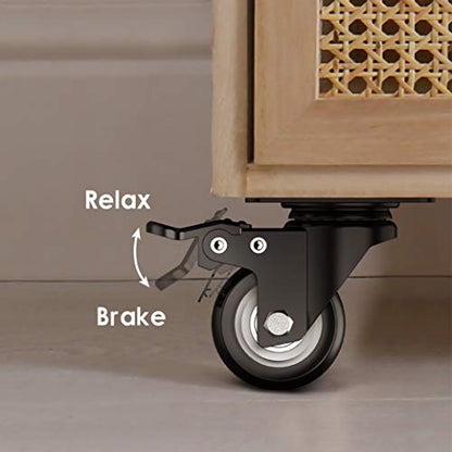 2 inch Caster Wheels Heavy Duty Swivel Casters with Safety Brake Total Capacity 600lbs (Set of 4) Good for Industrial or Furniture - style: 2″ with brakes 4pcs