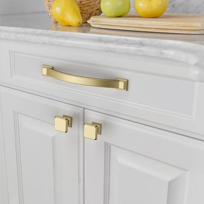Amerdeco 10 Pack Brushed Gold Cabinet Pulls 5" - color: Brushed Gold, size: 5" hole center