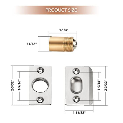 Ravinte Silver Door Ball Catch, Closet Door Latch Adjustable, 2 Pack - color: Silver