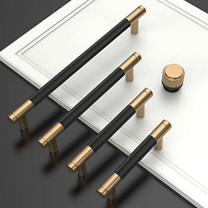 Asidrama 10 Pack 2.5 Inch(64mm) Matte Black and Champagne Bronze Cabinet Pulls Knurled Cabinet Handles Cupboard Handles Kitchen Cabinet Hardware for Cupboard Drawer Pulls - color: Black-Champagne Bronze, size: 2.5" Hole Center, style: 10 Pack