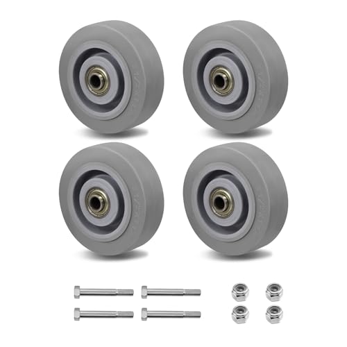3.5 Inch Thermoplastic Rubber Caster Wheels (Set of 4) – Heavy Duty, Precision Bearing, Non-Marking, 250 lbs Load Capacity Each, Floor Protective, Ideal for Industrial Carts and Equipment - size: 3.5"×1.25"