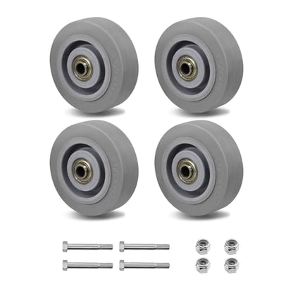 3.5 Inch Thermoplastic Rubber Caster Wheels (Set of 4) – Heavy Duty, Precision Bearing, Non-Marking, 250 lbs Load Capacity Each, Floor Protective, Ideal for Industrial Carts and Equipment - size: 3.5"×1.25"
