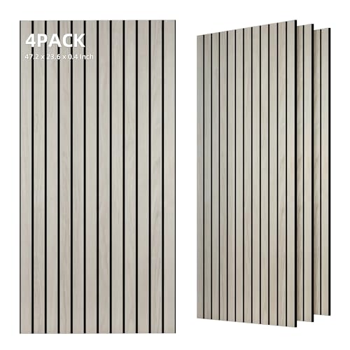 TO-TH Soundproof Wall Panels Wood Grain Acoustic Panel 4 Pack, Natural Oak - color: Oak, size: 4 pcs - 47.2'' * 23.6''