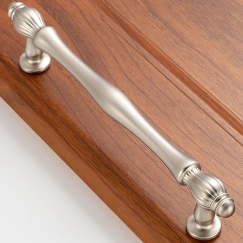 5 Inch Brushed Nickel Cabinet Pulls Drawer Handles 10 Pack 2510 - color: Brushed Nickel, size: 5 In Hole Distance