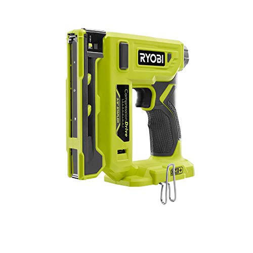 RYOBI P317KN 18-Volt ONE+ Cordless Compression Drive 3/8 in. Crown Stapler with 1.3 Ah Battery, Charger, and Sample Staples