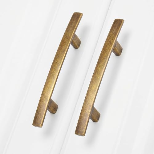 homdiy 20 Pack Antique Brass Cabinet Pulls, Solid Zinc Alloy, 3 Inch CC - color: Antique Brass, size: 3 Inch Hole Center