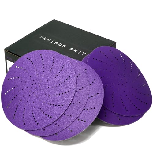 Serious Grit - 5-Inch P80-P220 Ceramic Multi-Hole Sanding Discs - 50 Pack - size: Mixed Grit