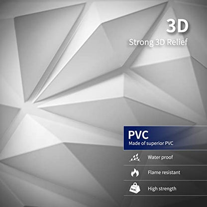 Art3dwallpanels 3D Wall Panels, White, 33 Pack - color: White