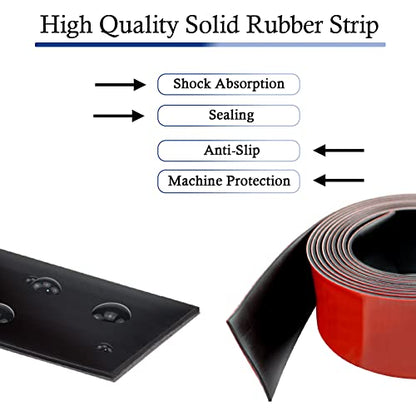 LSGCQ Neoprene Rubber Strips with Adhesive Backing Rubber Sheets - size: 2” Wide x 1/5" Thick x 40' Long