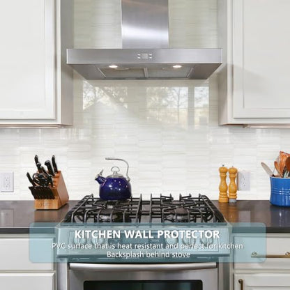 Vamos Tile Fish Scale Peel and Stick Backsplash Tile - color: Glossy Dolomite White