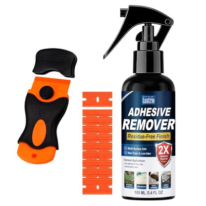 Lustrio Adhesive Remover Spray, Safe for All Surfaces 100ml/3.4oz.