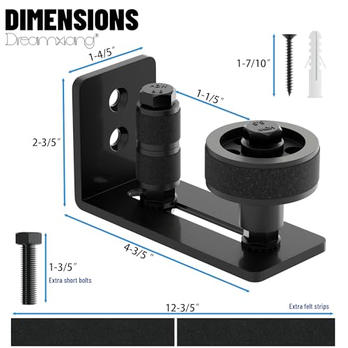 Sliding Barn Door Floor Guide Wall Mount Stay Roller with 8 Setup Options