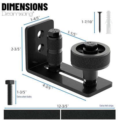 Sliding Barn Door Floor Guide Wall Mount Stay Roller with 8 Setup Options