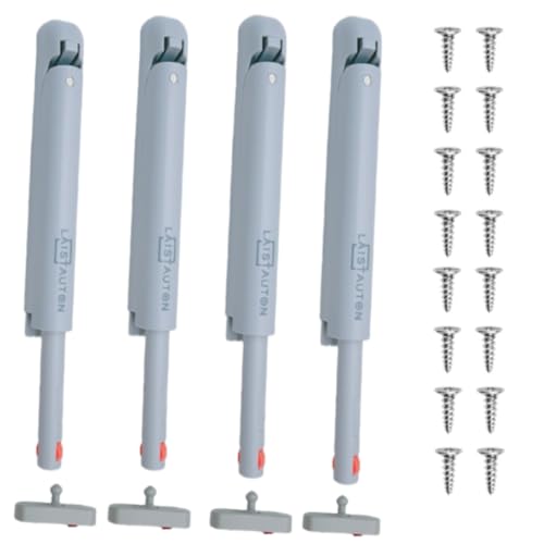 4 Sets Push Open Door Latch Touch Latches Push Latch Damping rebounder for Cabinet Hardware Release Latch Kitchen Drawer Push Catch Press Out Latch