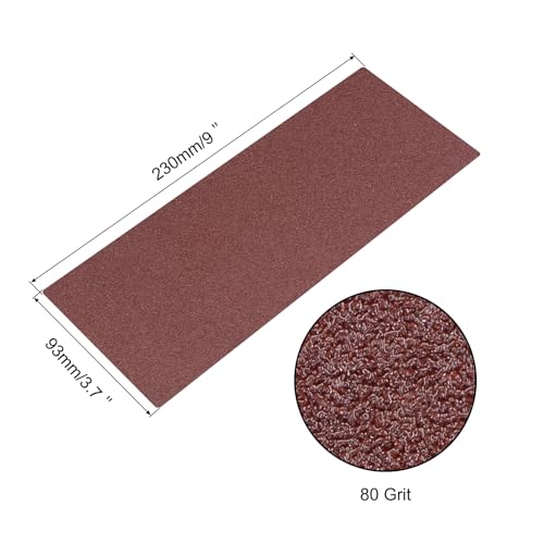 uxcell 10 Pcs 80 Grit Sandpapers 9" x 3.7" Aluminum Oxide Sanding Sheets Hand Sander Papers for Wood Furniture Finishing - style: 80 Grit