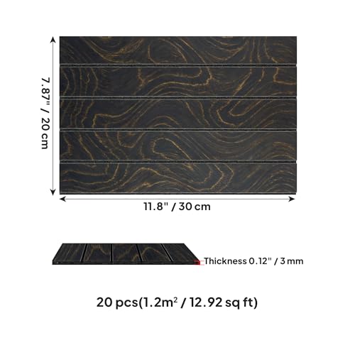 Peel and Stick 3D Wall Panels, Wood Grain, 20 Pack - color: JM6861-1820