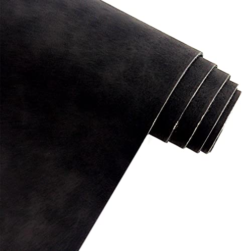 XHT 30 x 135 cm Suede PU Faux Leather Fabric, Soft Smooth Crafts Synthetic Fabric for DIY Handicraft Wallets Bags Making, Black - color: Black