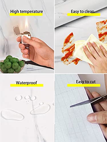 Marble Contact Paper White Peel and Stick Wallpaper 15.8"×197" - size: 15.8" x 197"