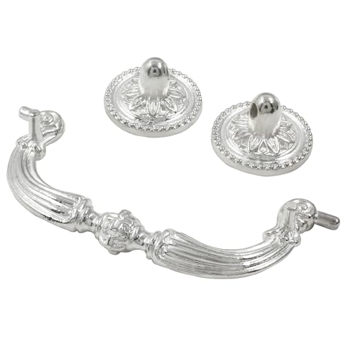 8 Pack 3.5" Hole Center Bail Pull Silver Drawer Handle - color: Silver(8 PCS), size: 3.5 Inch