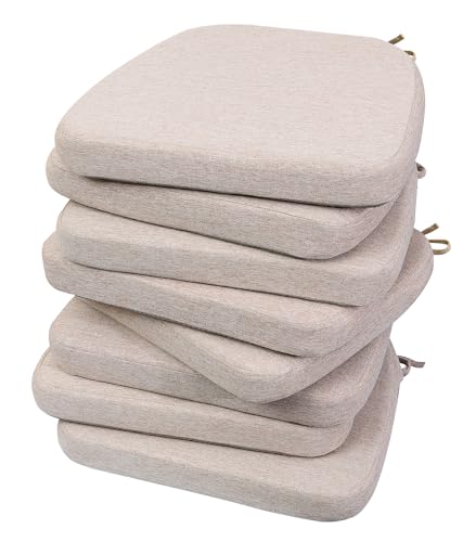 AAAAAcessories Chair Cushions for Dining Chairs, 17 x 16 x 2 in, Set of 8 - color: Oatmeal Beige, size: 8 Pack