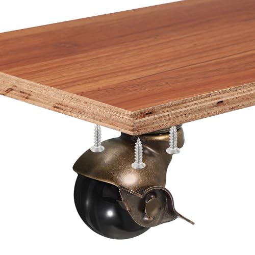 PATIKIL 2 Inch Ball Caster Wheels with Brake, 4 Pack 360° Rotating Swivel Top Plate Wheels 397 lbs Total Capacity Locking Caster with M4 Screws for Furniture Table Cabinet Bronze - color: Bronze, size: 2 Inch