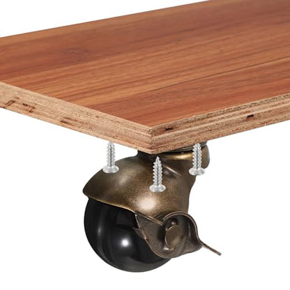 PATIKIL 2 Inch Ball Caster Wheels with Brake, 4 Pack 360° Rotating Swivel Top Plate Wheels 397 lbs Total Capacity Locking Caster with M4 Screws for Furniture Table Cabinet Bronze - color: Bronze, size: 2 Inch