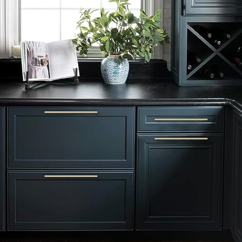 FILTA 10 Pack 8.8 Inch(224mm) Hole Centers Brushed Brass Cabinet Pulls,Stylish Gold Cabinet Pulls Zinc Alloy Cabinet Hardware for Cabinets Cupboard Handles Drawer Pulls - color: Brushed Brass, size: 8.8" Hole Center, style: 10pack