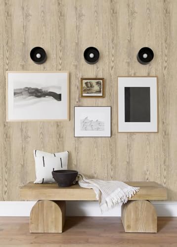 GloryTik 197"X17.7" Light Brown Wood Grain Contact Paper Faux Wood Peel and Stick Wallpaper Wood Removable Self Adhesive Waterproof Wallpaper - color: Light Brown, size: 17.7" x 197"