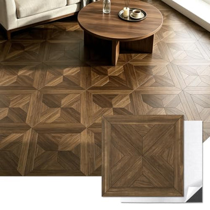 Art3d 30-Pack Peel and Stick Flooring Wood Planks, 12 x 12 in, Teak - color: Teak