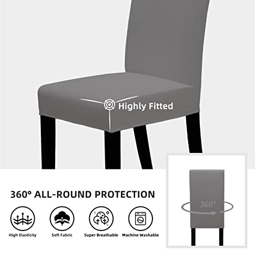 Easy-Going Stretch Dining Room Chair Slipcovers Set of 4, Light Grey - color: Light Grey
