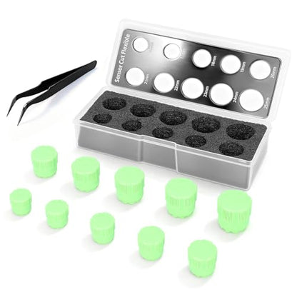 Car Sensor Film Hole Cutter 16-25mm Plastic Parking Sensor Circle Cutting Template with Tweezers, Precise Car Wrap Tools, Wrap Film Tool Kit, Edge Wrap Cutting Template Tool (Green) - color: Green