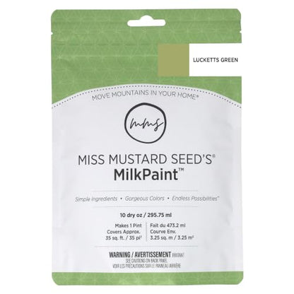 Miss Mustard Seed's Milk Paint for Furniture, Cabinets & Wood, Lucketts Green Pint - color: Lucketts Green, size: 10 Ounce (Pack of 1)