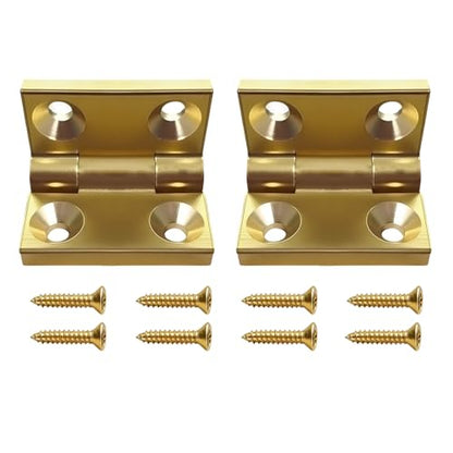 Small Brass Hinges, Mini Butt Hinges with Screws for Wood Jewelry Boxes