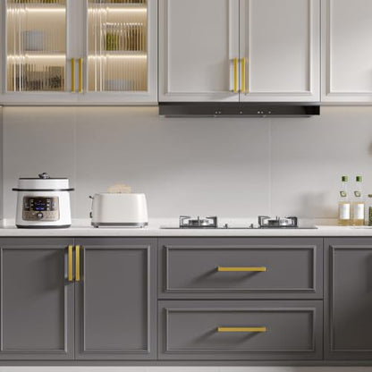 Goldenwarm 30 Pack 5" Gold Cabinet Handles Kitchen Cabinet Handles - color: Gold, size: 5in Hole Centers