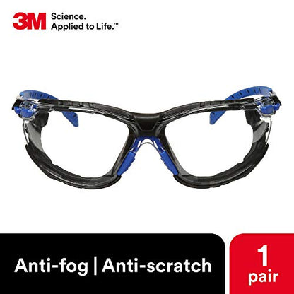 3M Safety Glasses, Solus 1000, Scotchgard Clear Lens, Blue/Black Frame - style: Clear Lens, Blue/Black Frame With Gasket