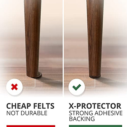 X-PROTECTOR Felt Furniture Pads - 56 PCS 3/4" Floor Protectors for Chair - size: 3/4" 56 Brown, Round