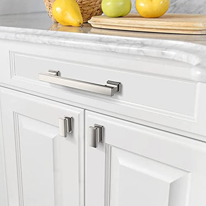 Asidrama 6 Pack 5 inch Brushed Satin Nickel Kitchen Cabinet Handles - color: Brushed Satin Nickel, size: 5" Hole Center, style: 6 Pack