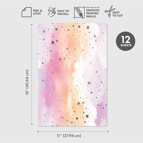 Main Street Peel and Stick Wallpaper Sheets, Cloud, 12-Pack - style: Cloud SCF Design