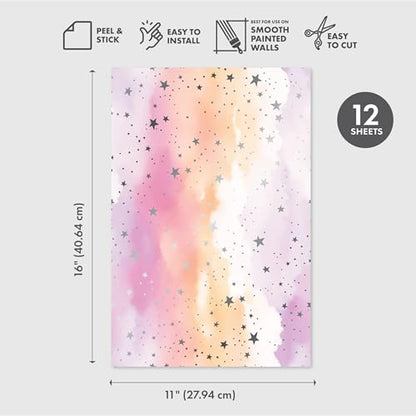 Main Street Peel and Stick Wallpaper Sheets, Cloud, 12-Pack - style: Cloud SCF Design