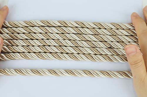 10 Yards / 1cm Twisted Rope Cord Trim Nylon Rope Thread String for DIY,Home Decor,Sofa Furniture Decoration-Mix Beige - style: mix beige